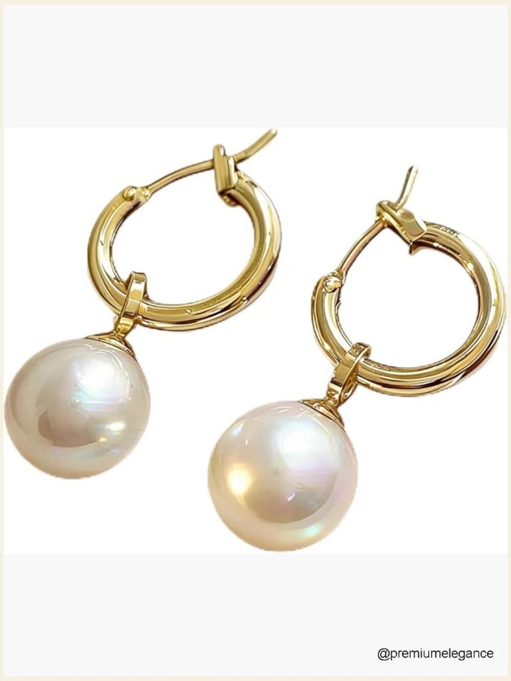 2-in-1 Convertible CZ Pearl Drop Hoop Earrings, 14K Gold Plated Dangle Jewelry